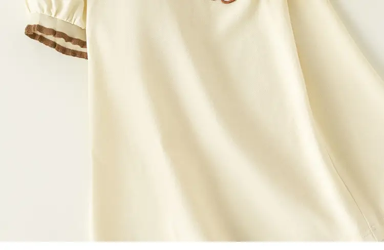 Yubao Kids Polo Skirt Set Cream Brown Summer — feature 6