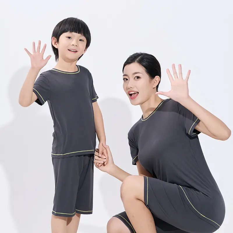 Children's Short Sleeve T-Shirt Grey Net Summer Wear