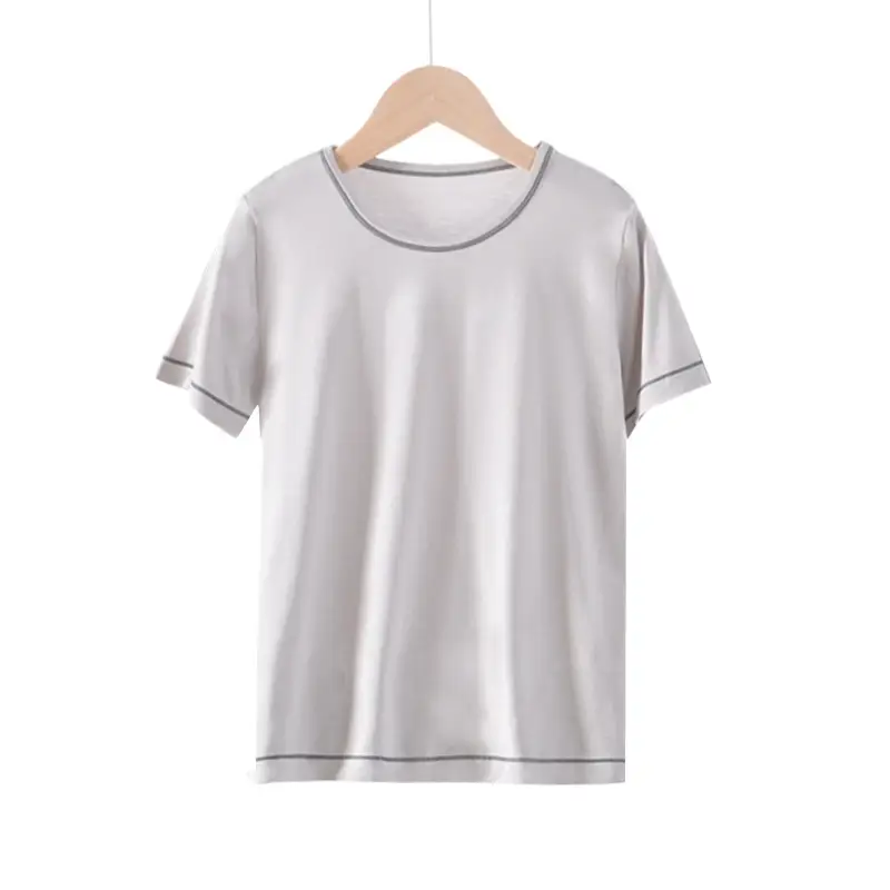 Children's Short Sleeve T-Shirt Grey Net Summer Wear