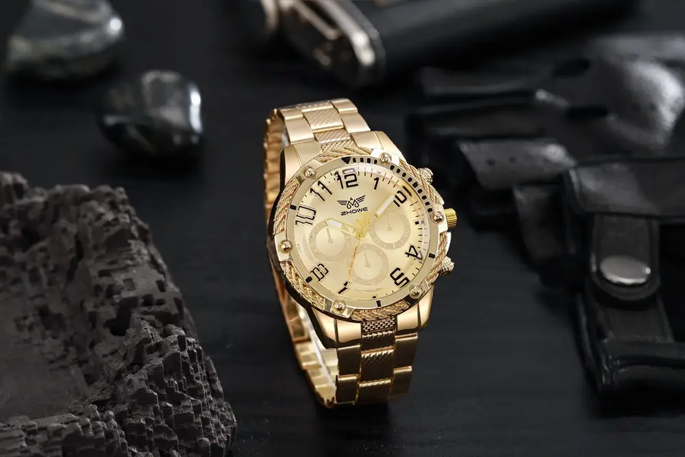 Men's Luxury Watch Set Gold Silver White Blue Alloy Steel — feature 4