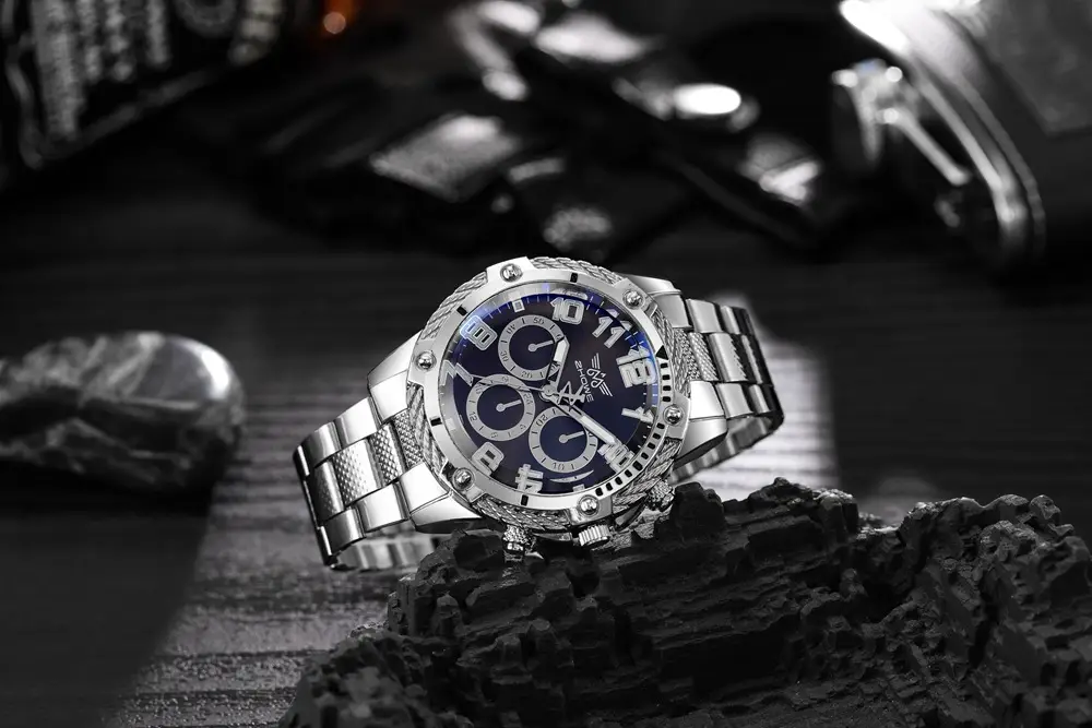 Men's Luxury Watch Set Gold Silver White Blue Alloy Steel — feature 5