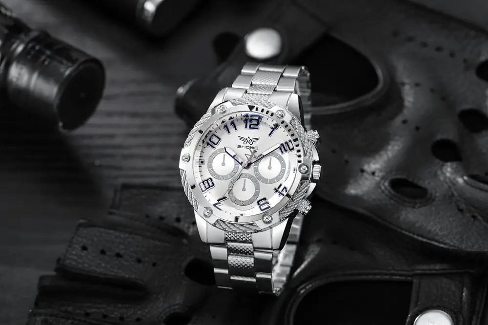 Men's Luxury Watch Set Gold Silver White Blue Alloy Steel — feature 6