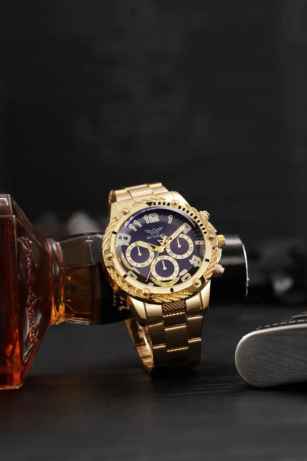 Men's Luxury Watch Set Gold Silver White Blue Alloy Steel — feature 7
