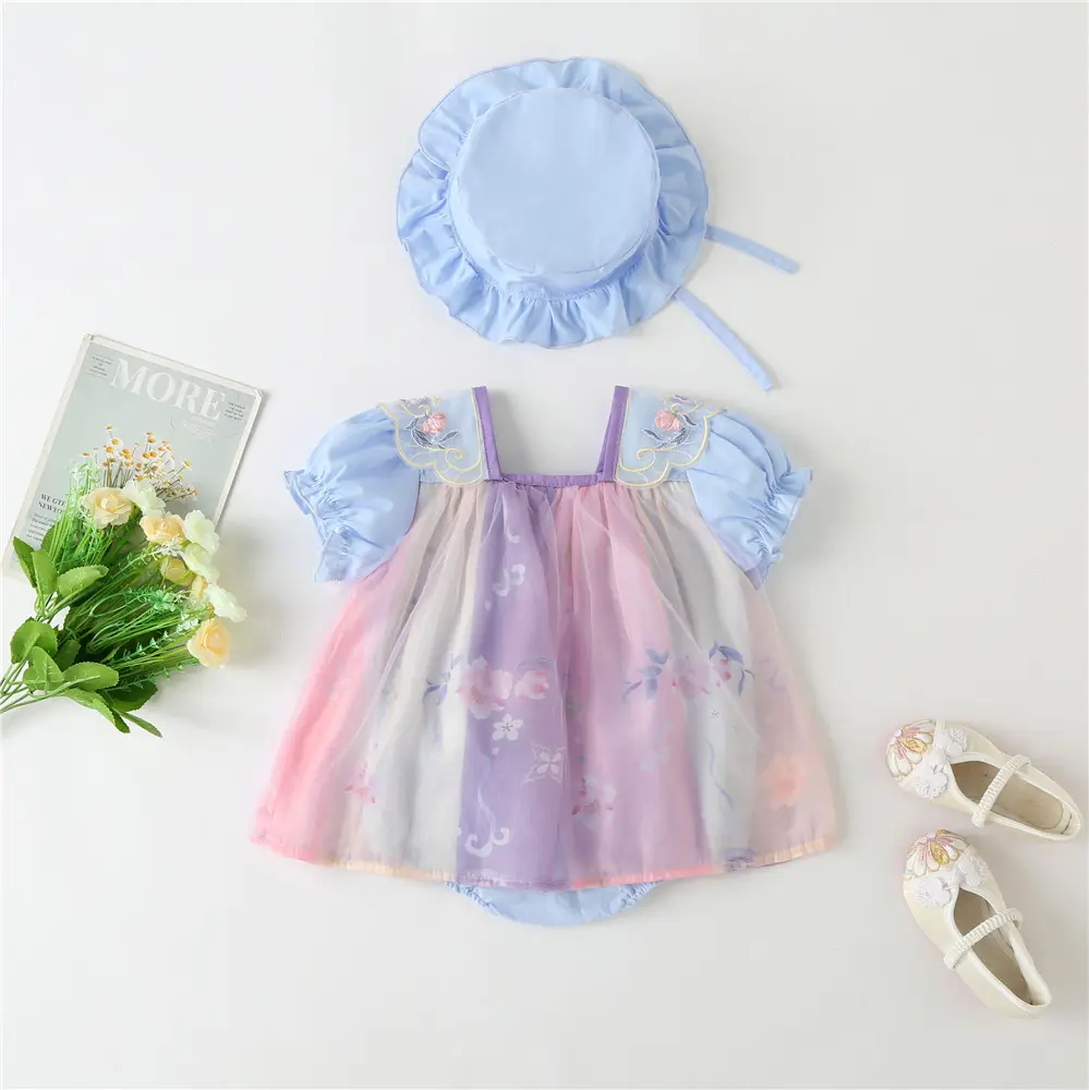 Baby Hanfu Dress Green Princess Skirt Set - Image 5