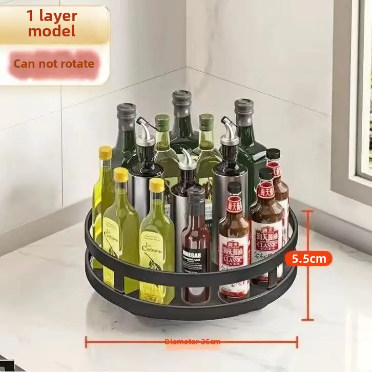 Kitchen Countertop Item Storage Rack Rotatable Multi-Layer Metal Spice Storage Rack Adjustable Kitchen Spice Rack - Image 13