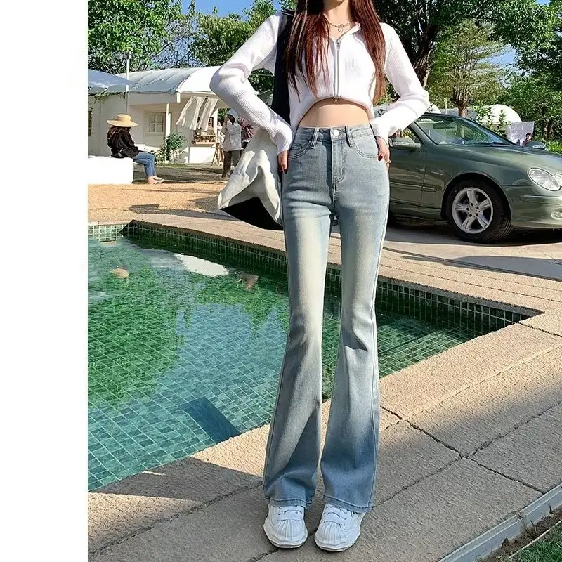 Women's White Slim Fit Jeans Spring Autumn 2023 - Image 3