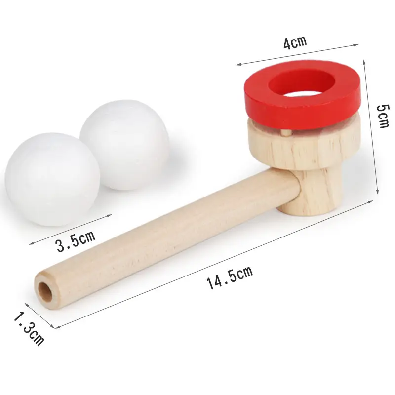 Wooden Blow Ball Magic Toy for Kids 80s Classic — feature 3