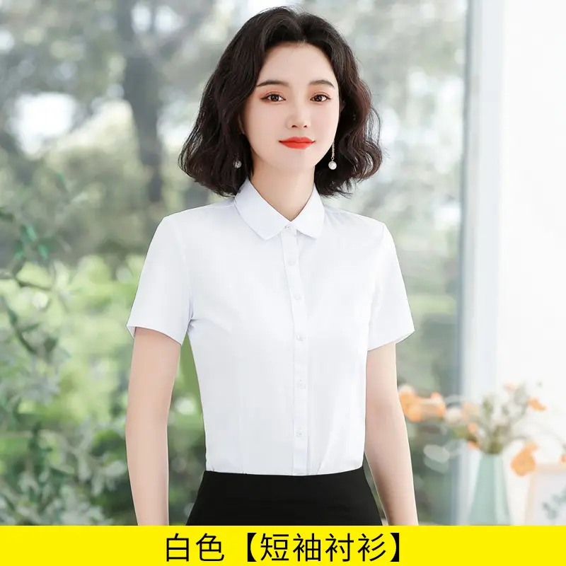 White Long Sleeve Business Shirt for Men Women - Image 13