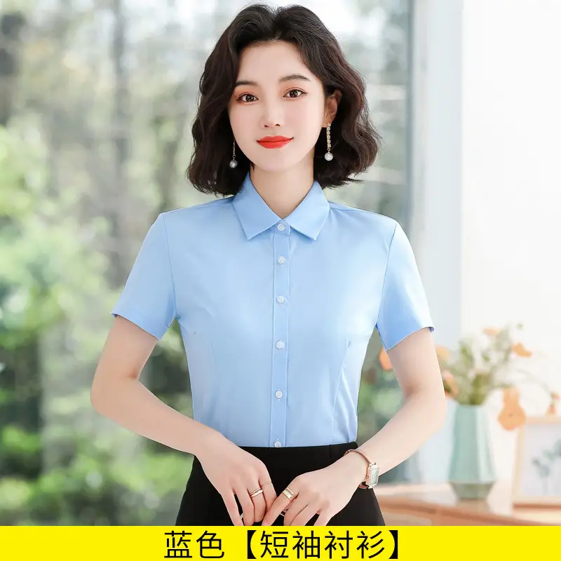 White Long Sleeve Business Shirt for Men Women - Image 14