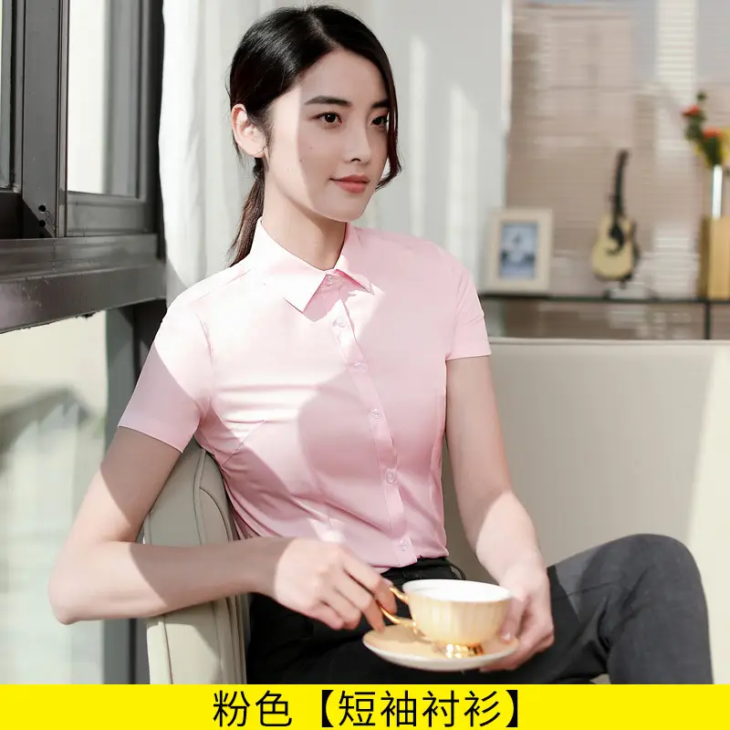 White Long Sleeve Business Shirt for Men Women - Image 15