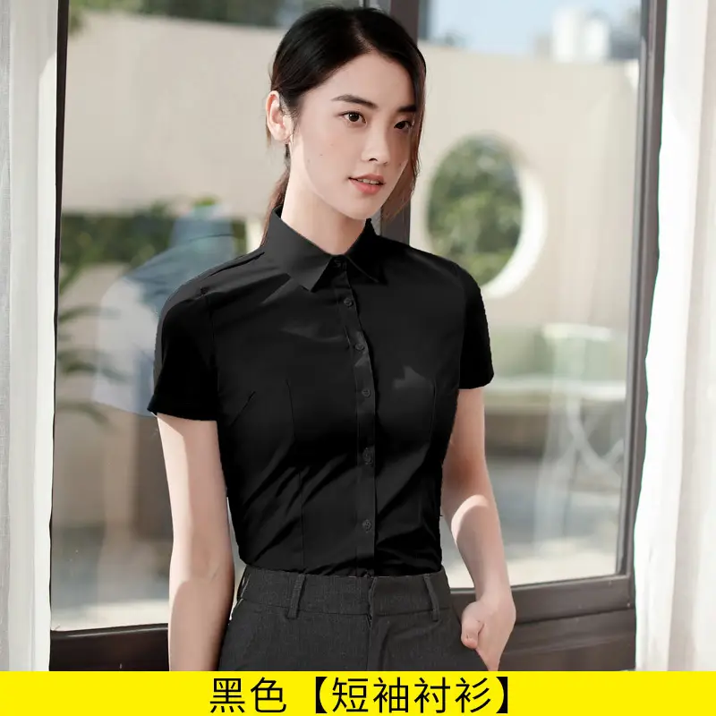 White Long Sleeve Business Shirt for Men Women - Image 16