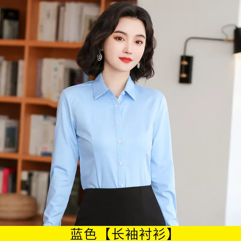White Long Sleeve Business Shirt for Men Women - Image 6