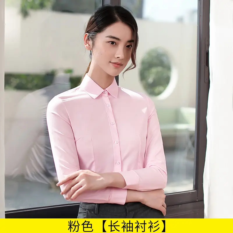 White Long Sleeve Business Shirt for Men Women - Image 7