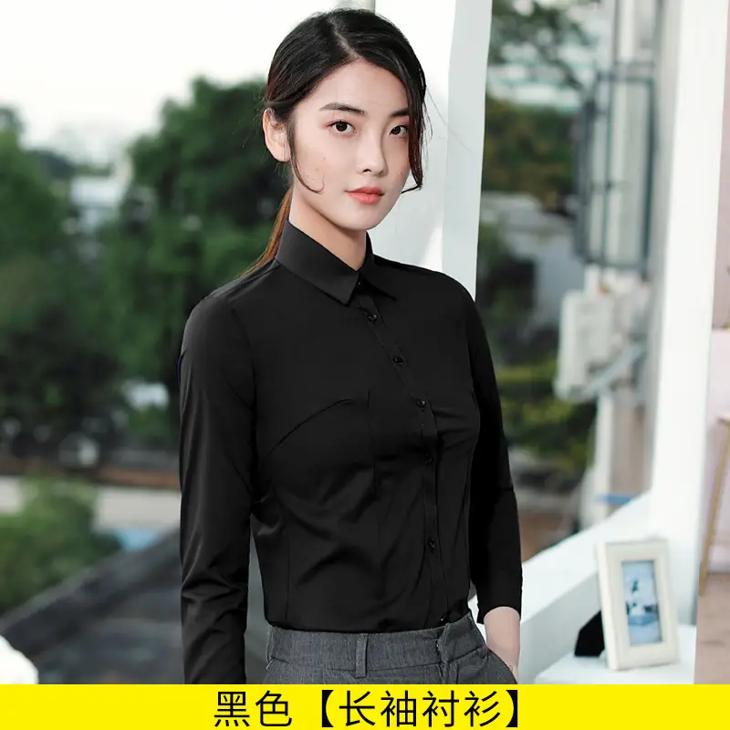 White Long Sleeve Business Shirt for Men Women - Image 8