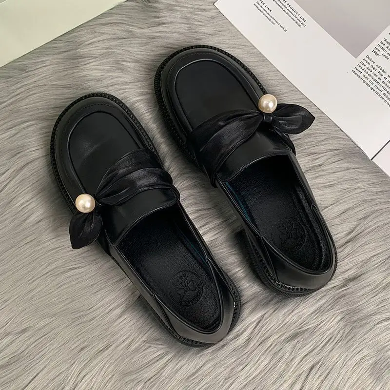 Black British Loafers Women's 2023 New Spring