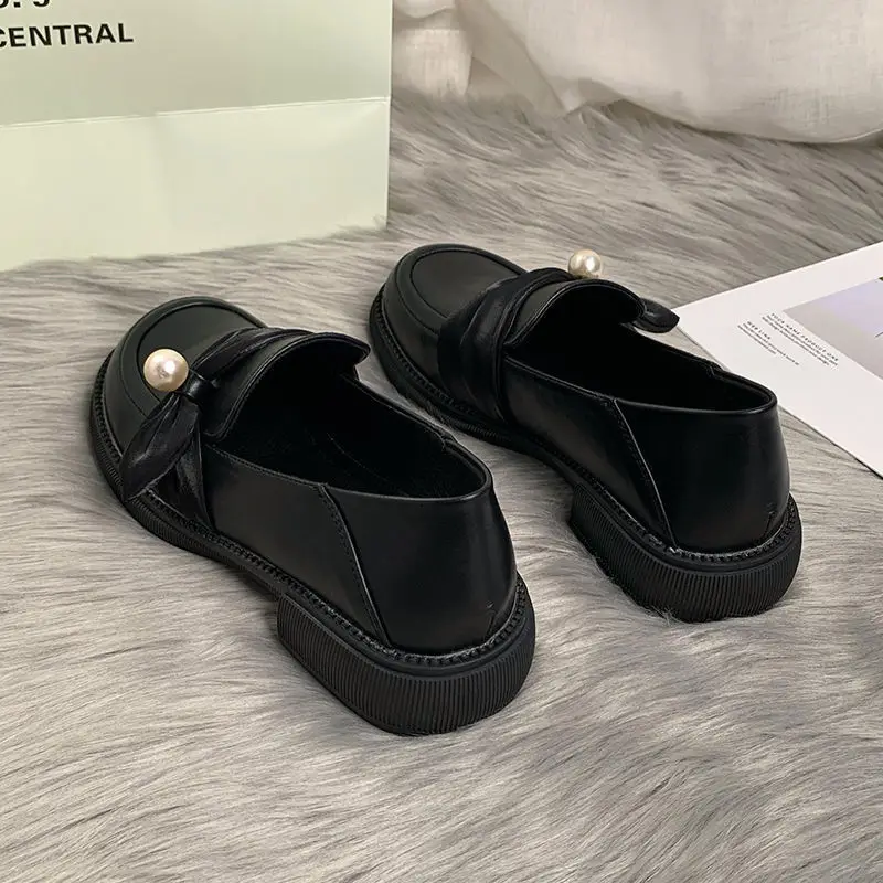 Black British Loafers Women's 2023 New Spring