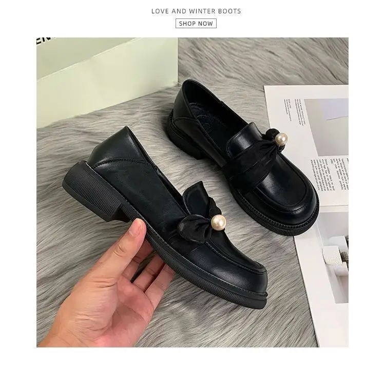 Black British Loafers Women's 2023 New Spring — feature 8