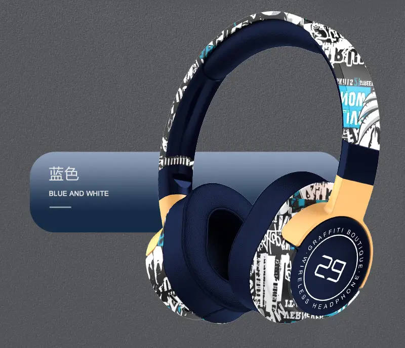 Cross-Border Painted Sports Bluetooth Headset with Subwoofer — feature 12