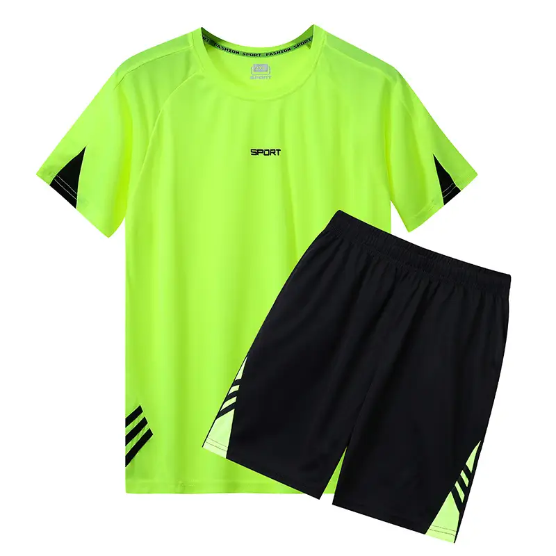 Men Blue Black Sports Suit Summer Shorts Set - Image 3