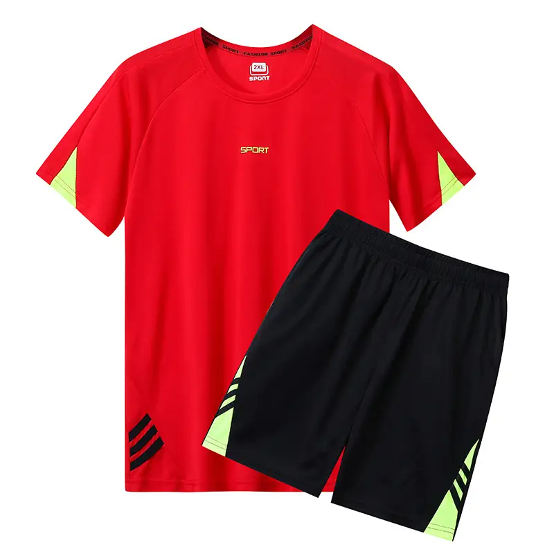 Men Blue Black Sports Suit Summer Shorts Set - Image 5