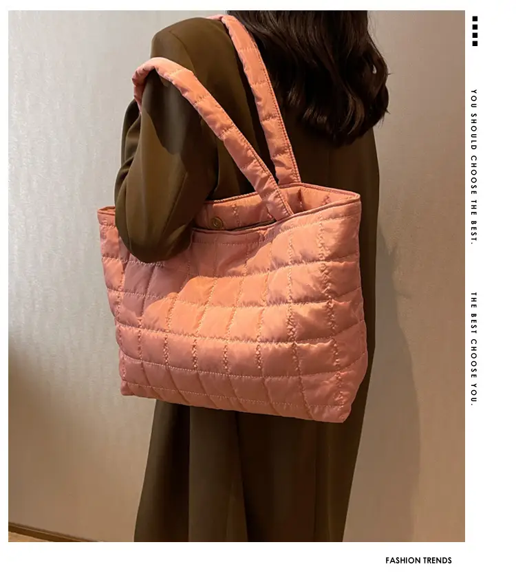 Black Quilted Shoulder Tote Bag for Women 2023 — feature 1