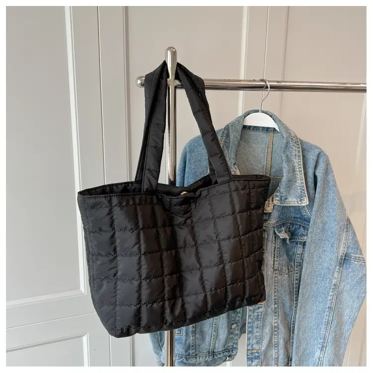Black Quilted Shoulder Tote Bag for Women 2023 — feature 15