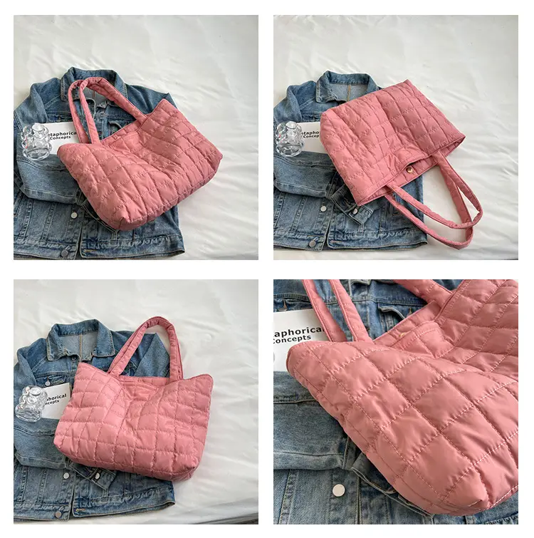 Black Quilted Shoulder Tote Bag for Women 2023 — feature 2