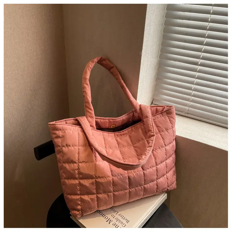 Black Quilted Shoulder Tote Bag for Women 2023 - Image 4