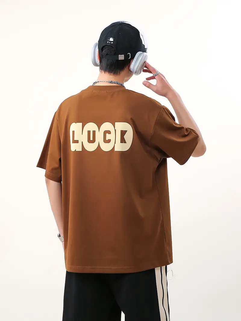 Men Retro Hip Hop Print T-Shirt White 250g Cotton — feature 15