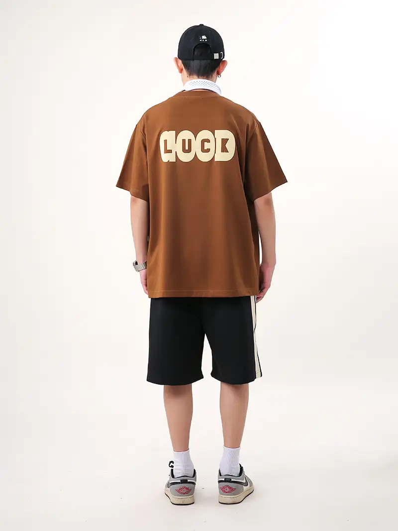 Men Retro Hip Hop Print T-Shirt White 250g Cotton — feature 18