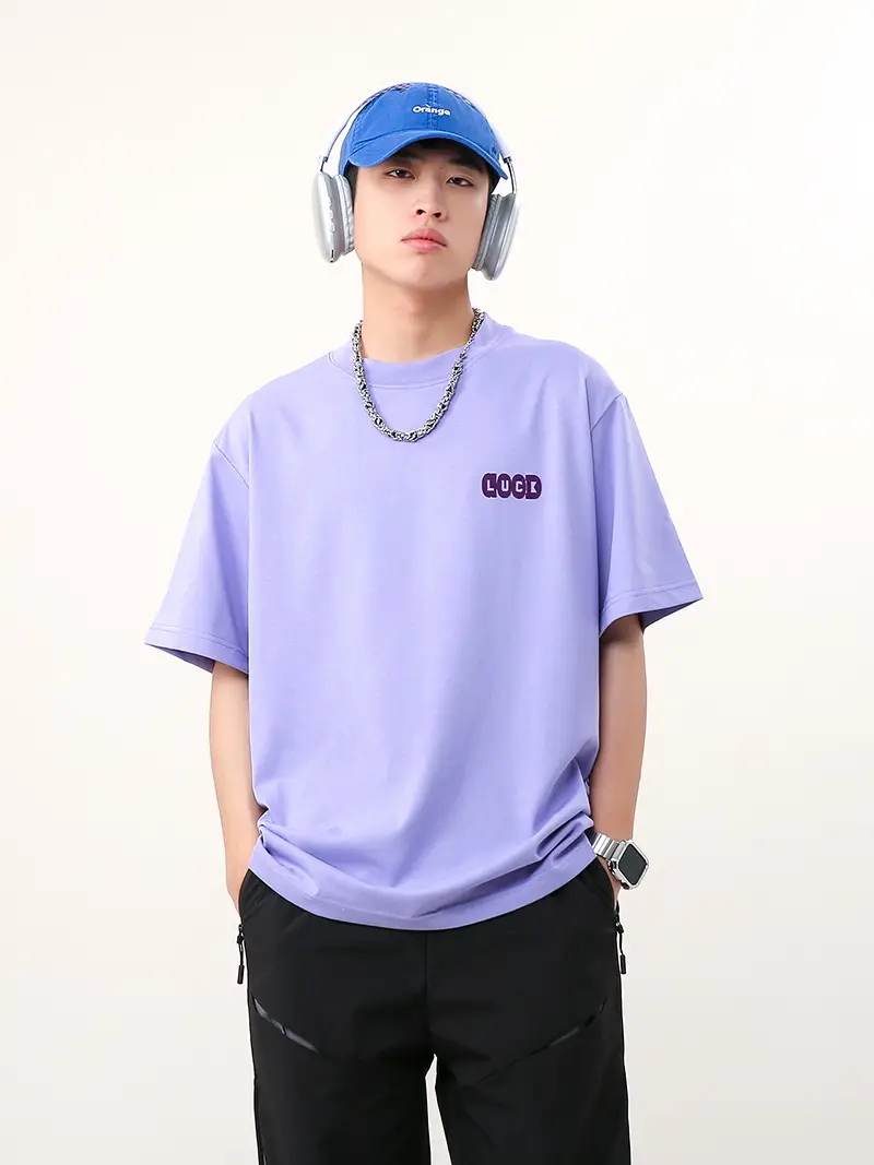 Men Retro Hip Hop Print T-Shirt White 250g Cotton — feature 5