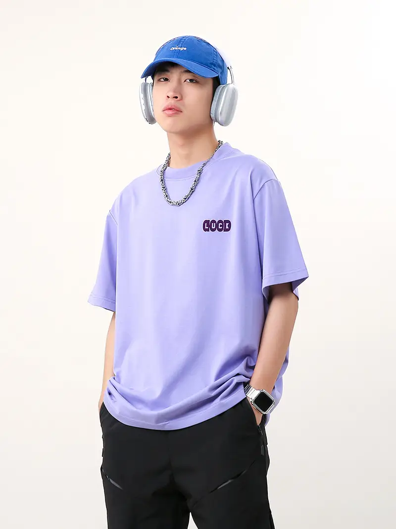 Men Retro Hip Hop Print T-Shirt White 250g Cotton — feature 6