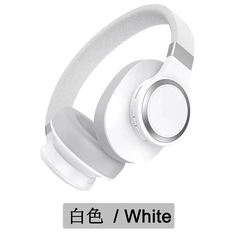 White Bluetooth Headset with 3D Cotton Design - Image 9