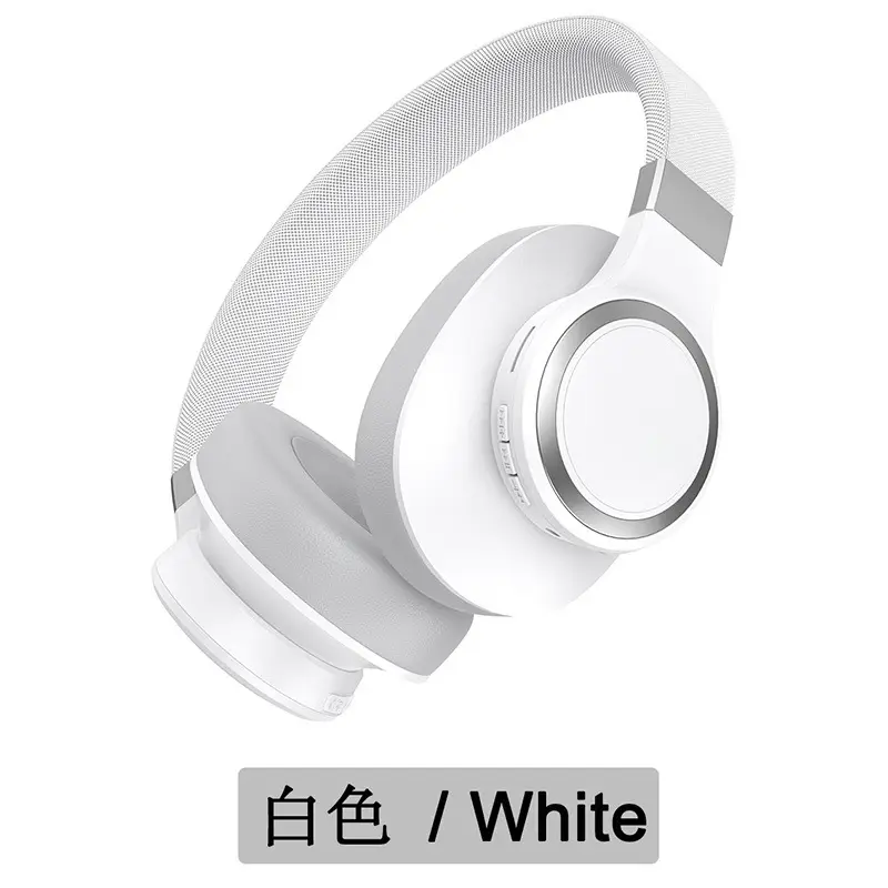 White Bluetooth Headset with 3D Cotton Design - Image 4