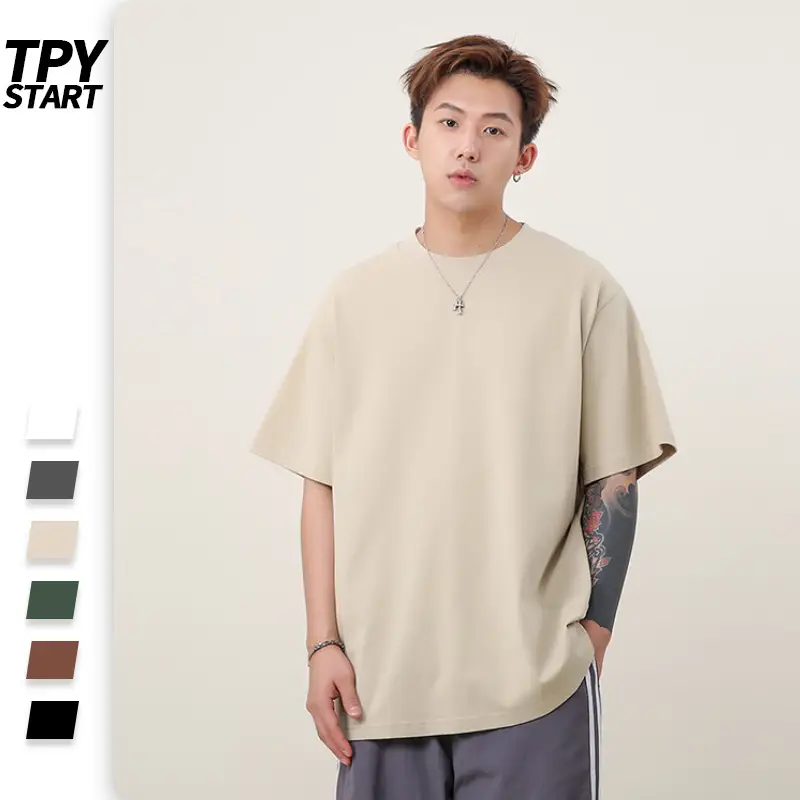 Men 250g Loose T-Shirt Green Summer - Image 6