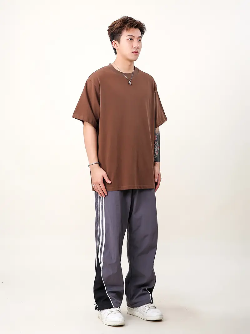 Men 250g Loose T-Shirt Green Summer — feature 10