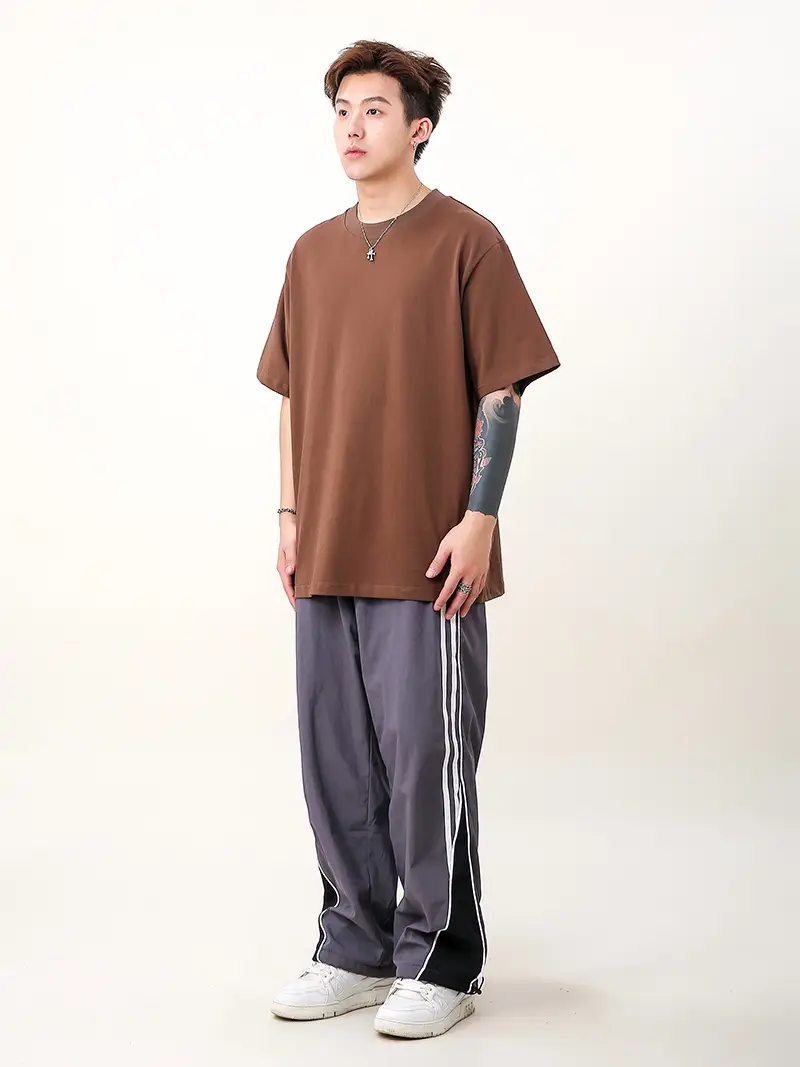 Men 250g Loose T-Shirt Green Summer — feature 11