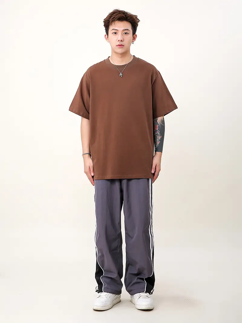 Men 250g Loose T-Shirt Green Summer — feature 12