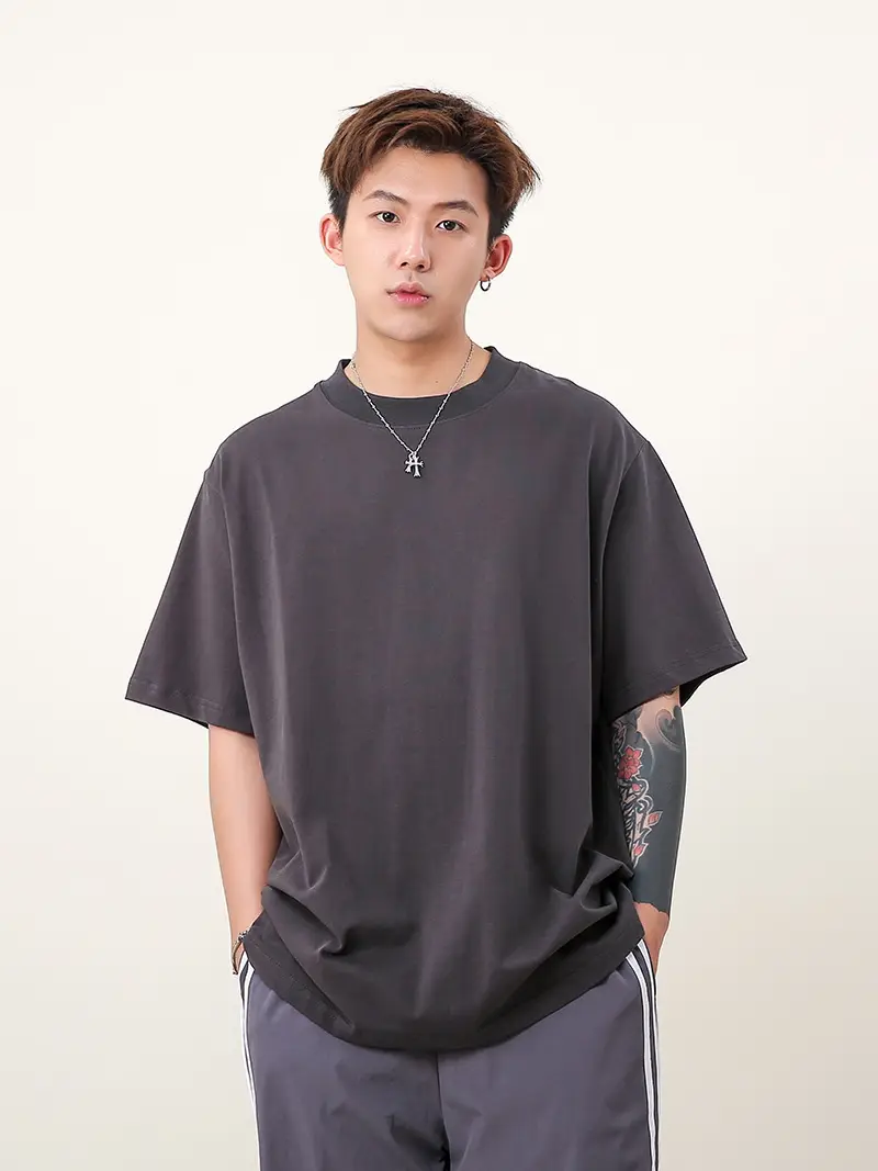 Men 250g Loose T-Shirt Green Summer — feature 20