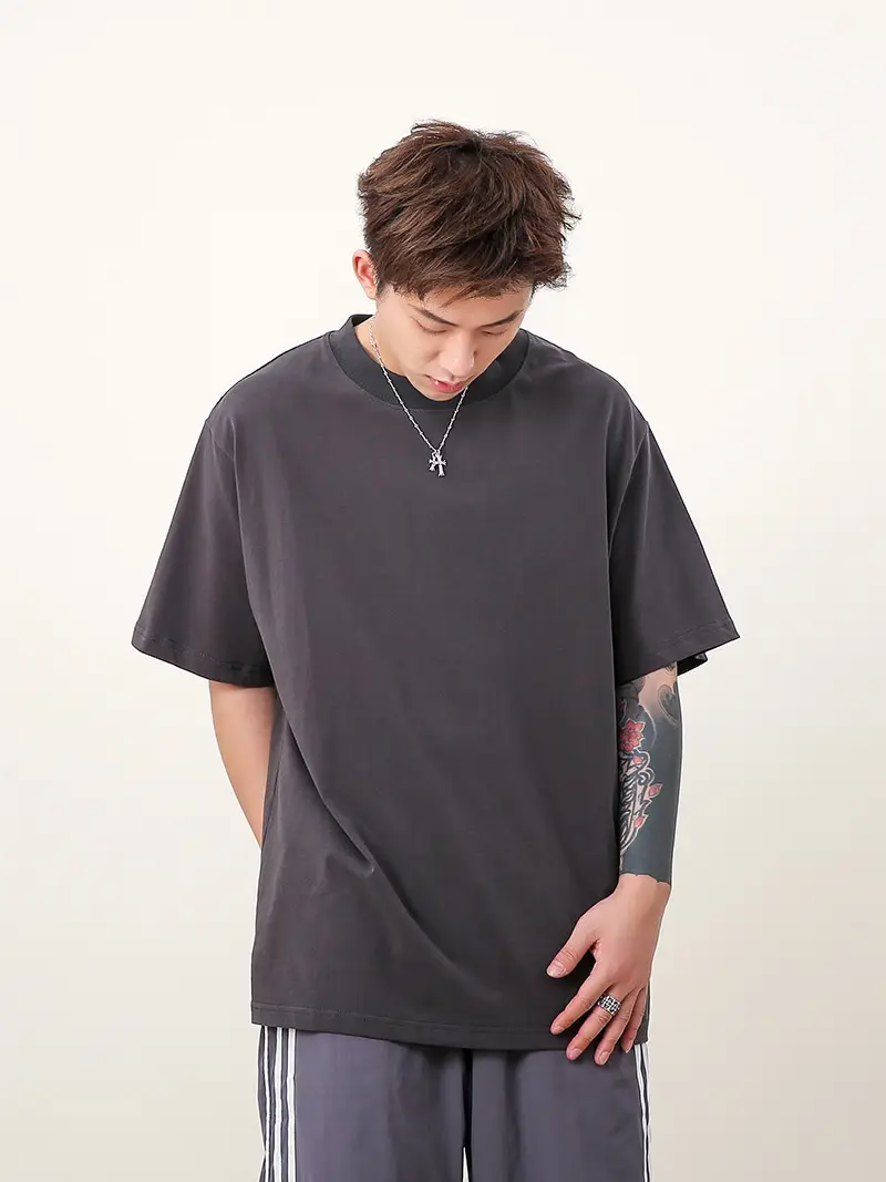 Men 250g Loose T-Shirt Green Summer — feature 21