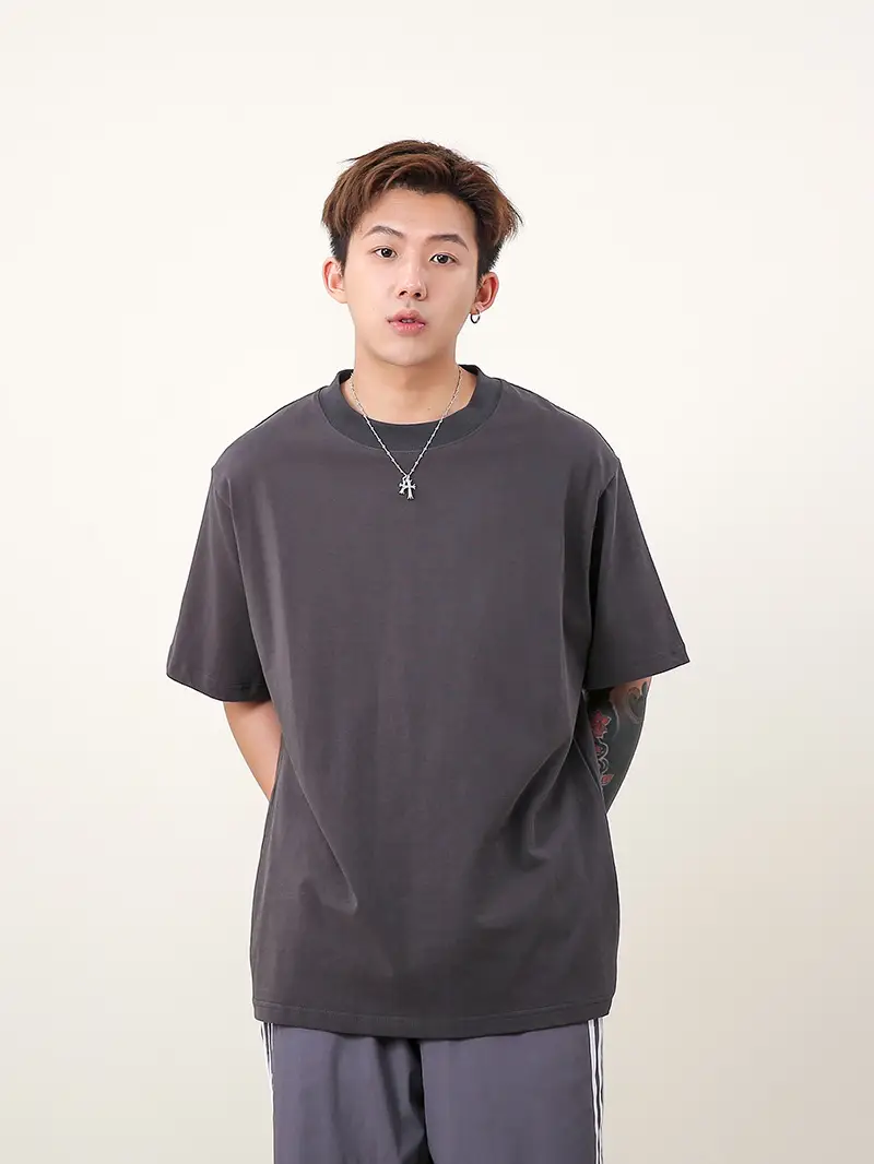Men 250g Loose T-Shirt Green Summer — feature 22