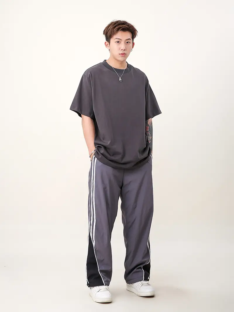 Men 250g Loose T-Shirt Green Summer — feature 24