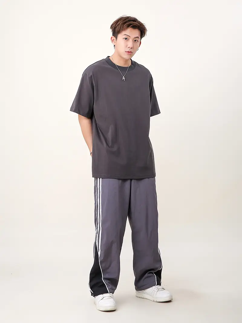 Men 250g Loose T-Shirt Green Summer — feature 25