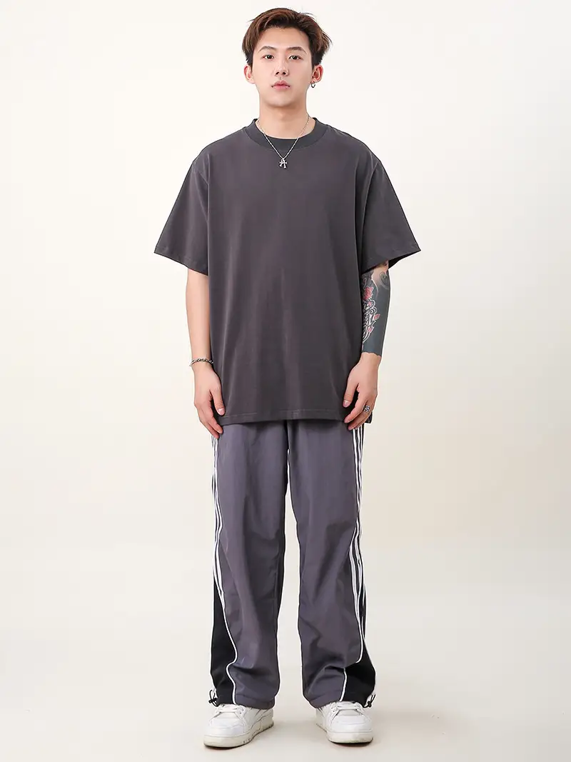 Men 250g Loose T-Shirt Green Summer — feature 26