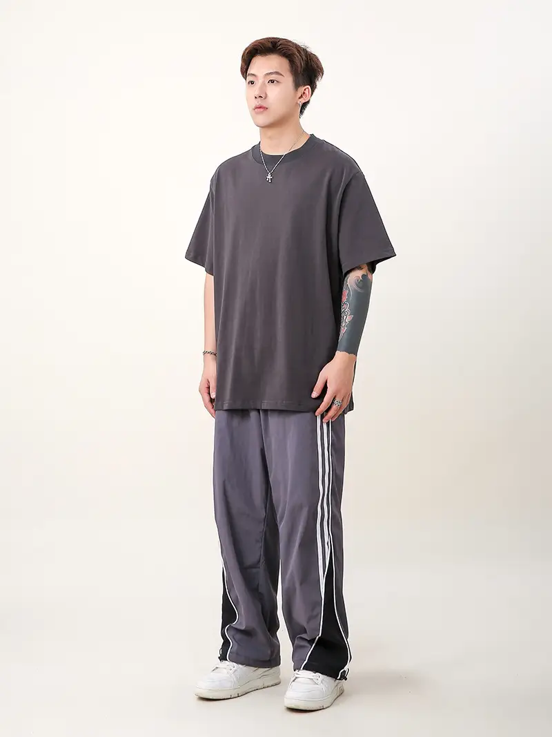 Men 250g Loose T-Shirt Green Summer — feature 28