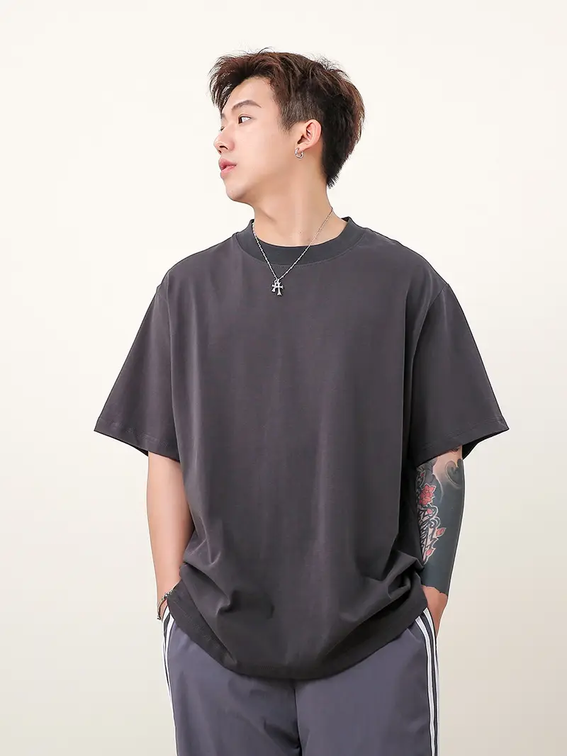 Men 250g Loose T-Shirt Green Summer — feature 3