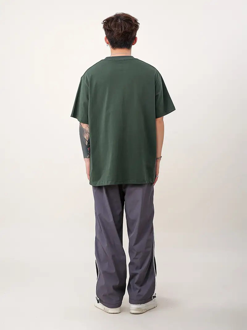 Men 250g Loose T-Shirt Green Summer — feature 33