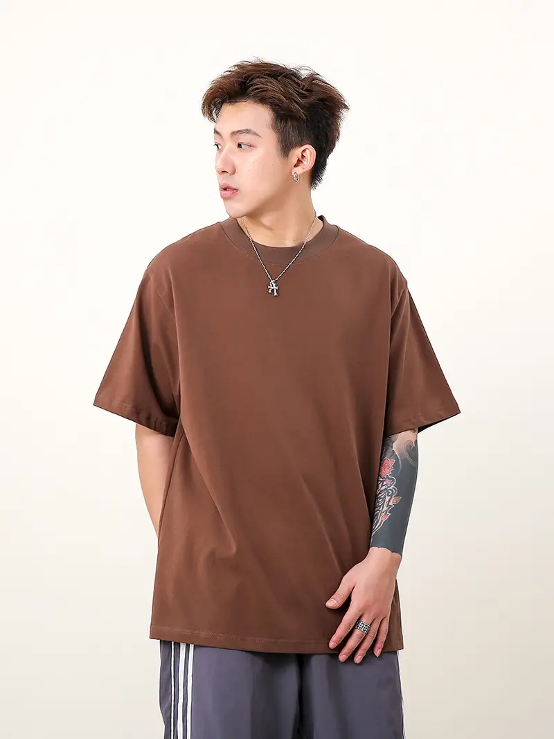 Men 250g Loose T-Shirt Green Summer — feature 7