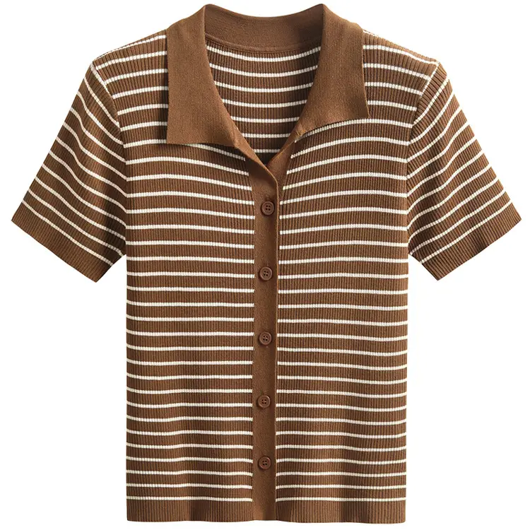 Women Striped Polo Short Sleeve Spring Summer — feature 11