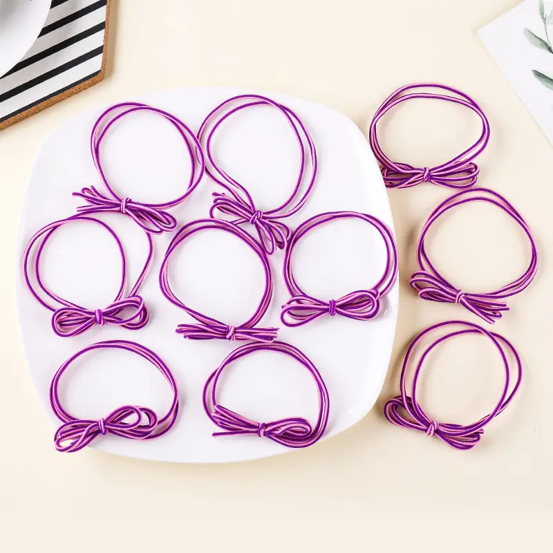 Simple Mixed Color Bow Hair Ring Women's Summer High Ponytail Hair Rope Korean Style Rubber Band Tie Rope 2022 New